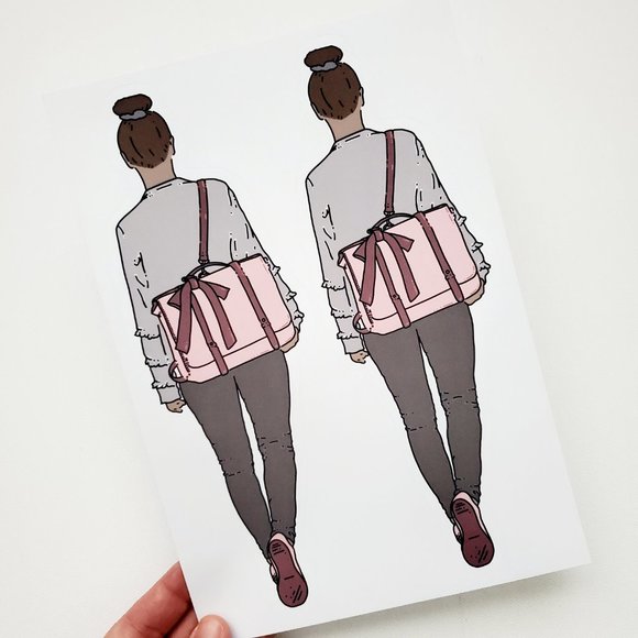 LB073 STICKERS Custom Stickers Personalizable Shipping Supplies Walking Girl - Picture 5 of 8